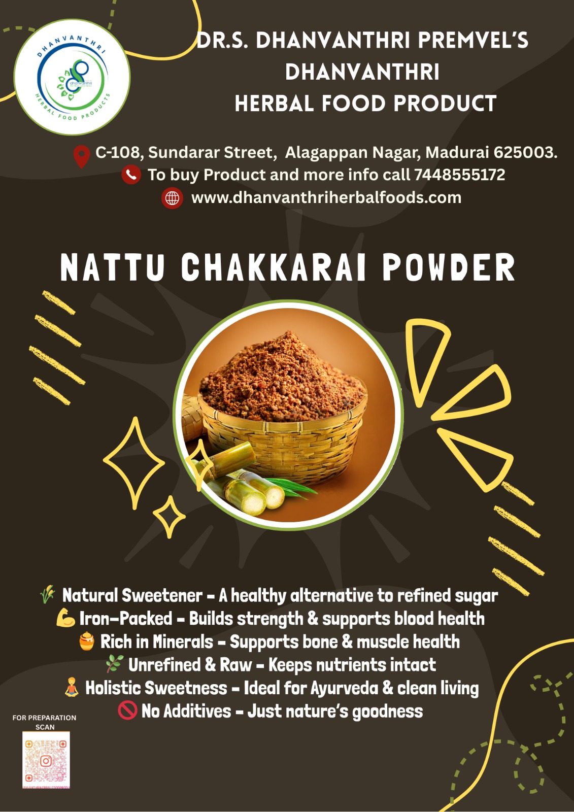 Dhanvanthri Nattu Chakkarai Powder