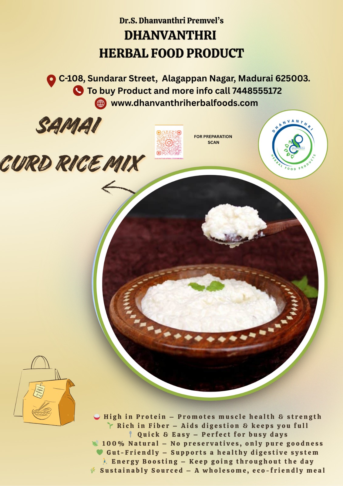 Dhanvanthri Saamai Curd rice Mix
